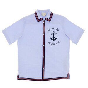 NWT Gucci kids shirt with anchor in ligth blue Size 12